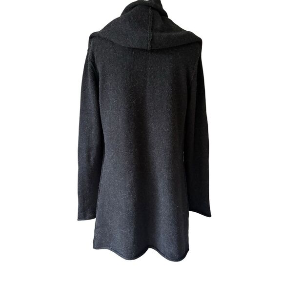 Vince Open Front Hooded Cardigan Medium M Wool Alpaca Cashmere Charcoal Gray Gre - Picture 3 of 6